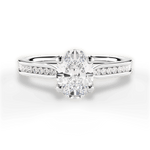 Elena Oval Cut Lab Grown Diamond 14Kt White Gold Engagement Ring