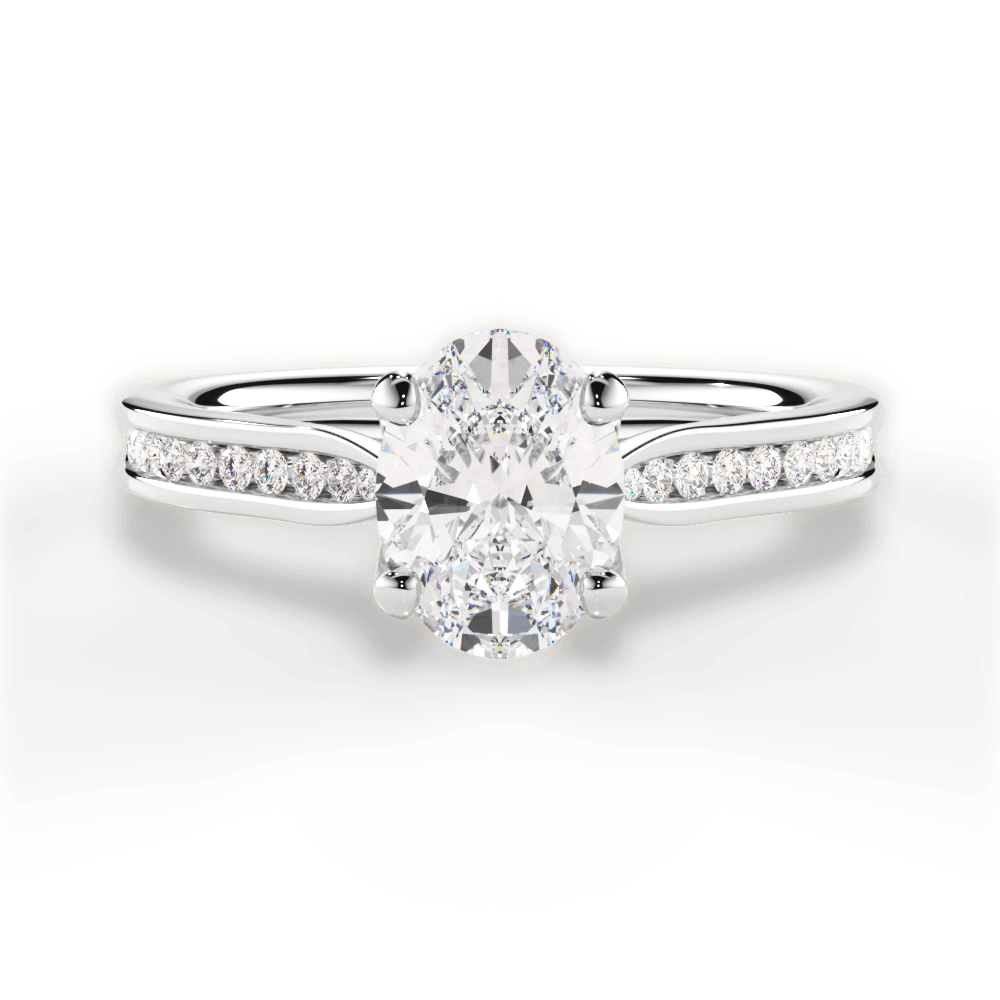 Elena Oval Cut Lab Grown Diamond 18Kt White Gold Engagement Ring