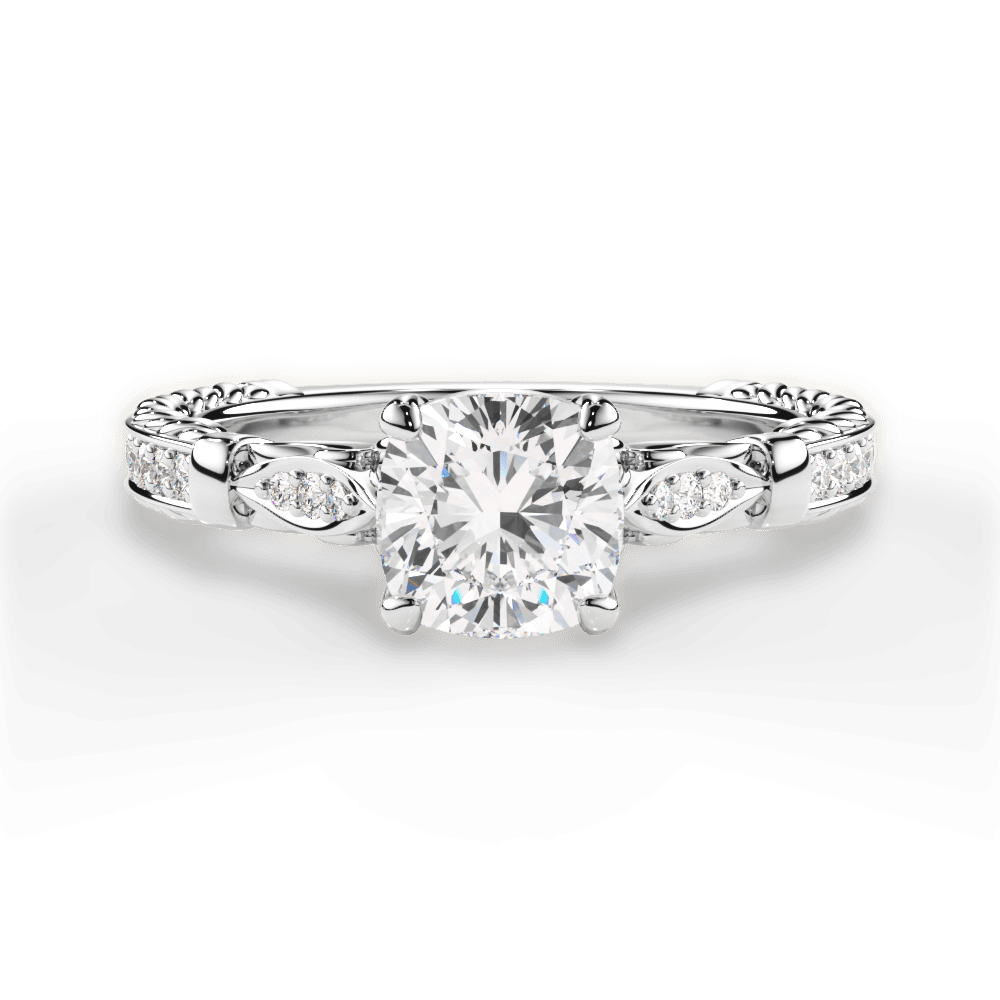 Gabriela Cushion Cut Lab Grown Diamond 14Kt White Gold Engagement Ring