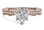 Wendy heart lab diamond engagement ring in 18k rose gold