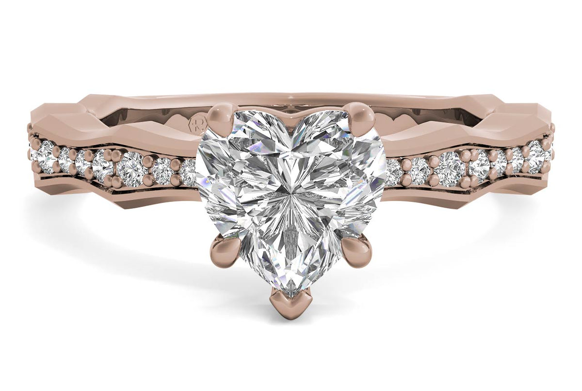 Wendy heart lab diamond engagement ring in 18k rose gold