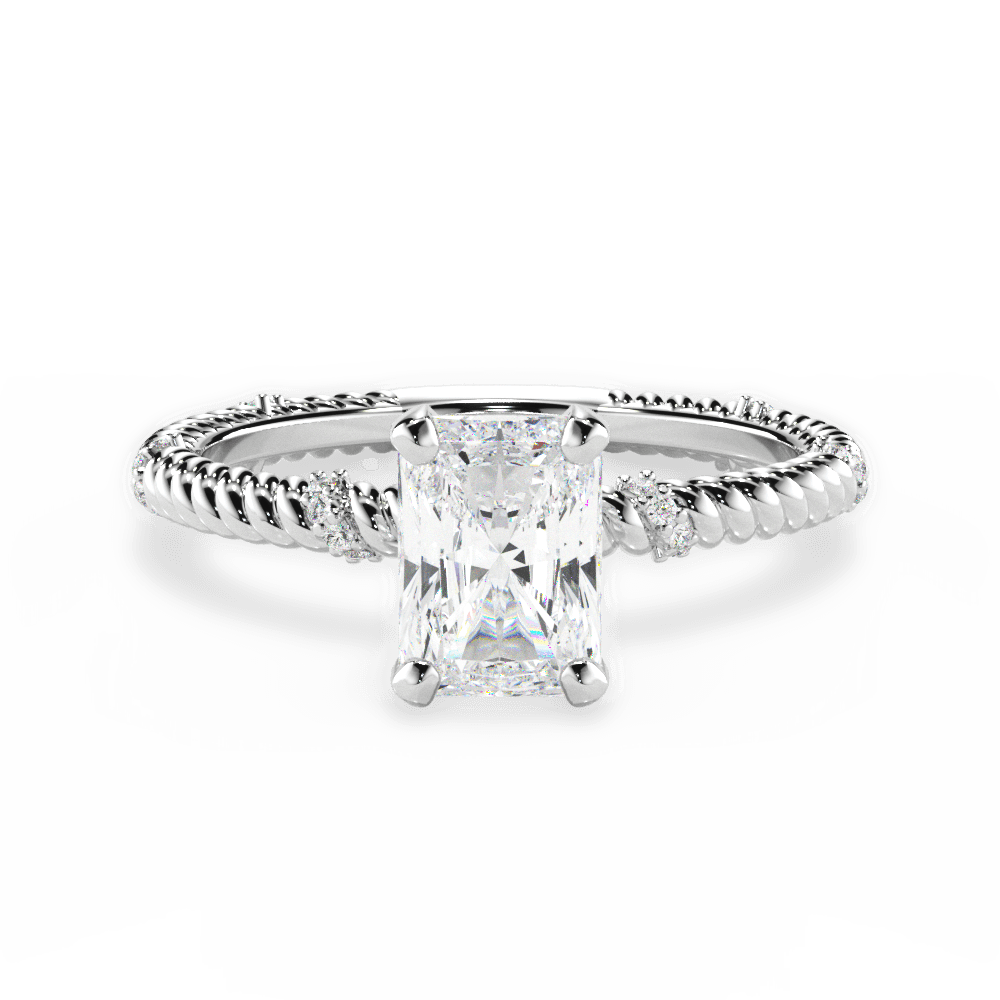 Chloe Radiant Cut Lab Grown Diamond Platinum Engagement Ring