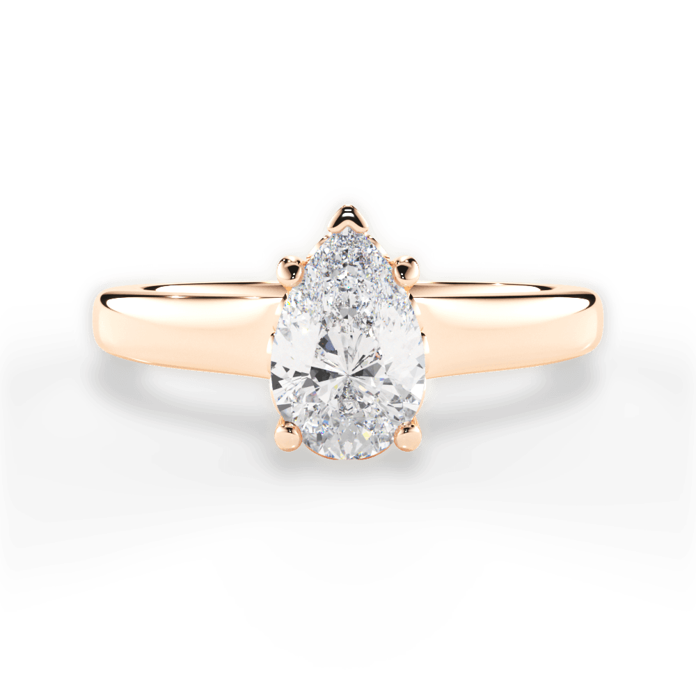 Carol Pear Cut Lab Grown Diamond 18Kt Rose Gold Engagement Ring