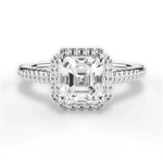 Jenny Asscher Cut Lab Grown Diamond 14Kt White Gold Engagement Ring