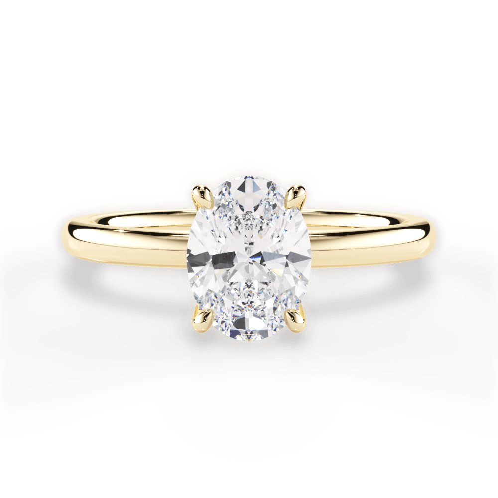 Angela Oval Cut Lab Grown Diamond 18Kt Yellow Gold Engagement Ring