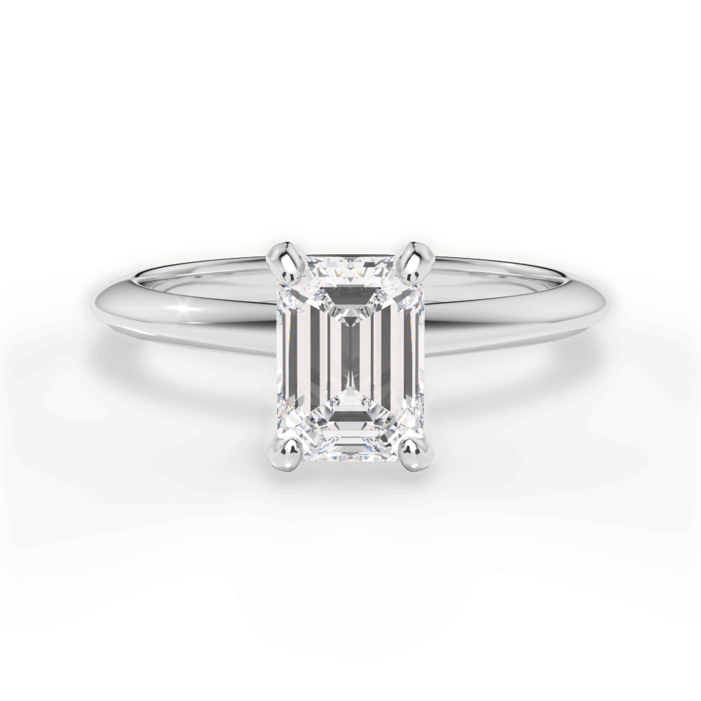 Alicia Emerald Cut Lab Grown Diamond Platinum Engagement Ring