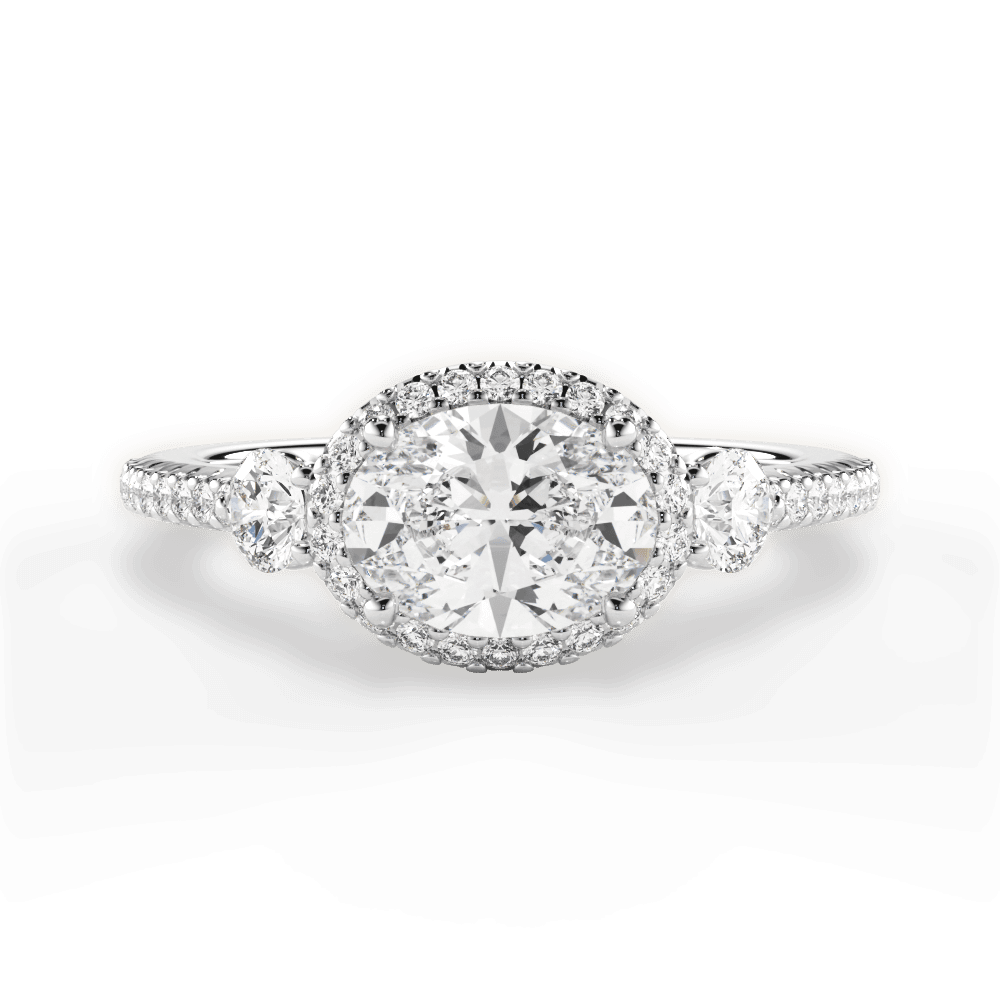 Kara Oval Cut Lab Grown Diamond 14Kt White Gold Engagement Ring
