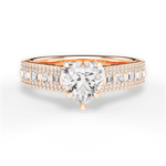 Lynn Heart Cut Lab Grown Diamond 18Kt Rose Gold Engagement Ring