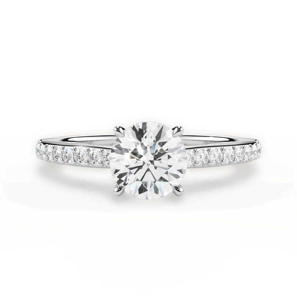 Joan Round Cut Lab Grown Diamond Platinum Engagement Ring