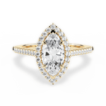 Jeanne Marquise Cut Lab Grown Diamond 18Kt Yellow Gold Engagement Ring