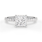 Isabella Princess Cut Lab Grown Diamond 14Kt White Gold Engagement Ring