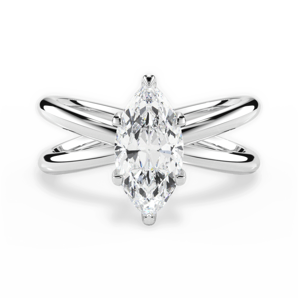 Ada Marquise Cut Lab Grown Diamond 18Kt White Gold Engagement Ring