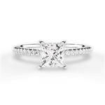 Giselle Princess Cut Lab Grown Diamond 18Kt White Gold Engagement Ring