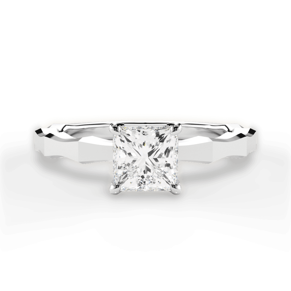 Aaliyah Princess Cut Lab Grown Diamond 14Kt White Gold Engagement Ring