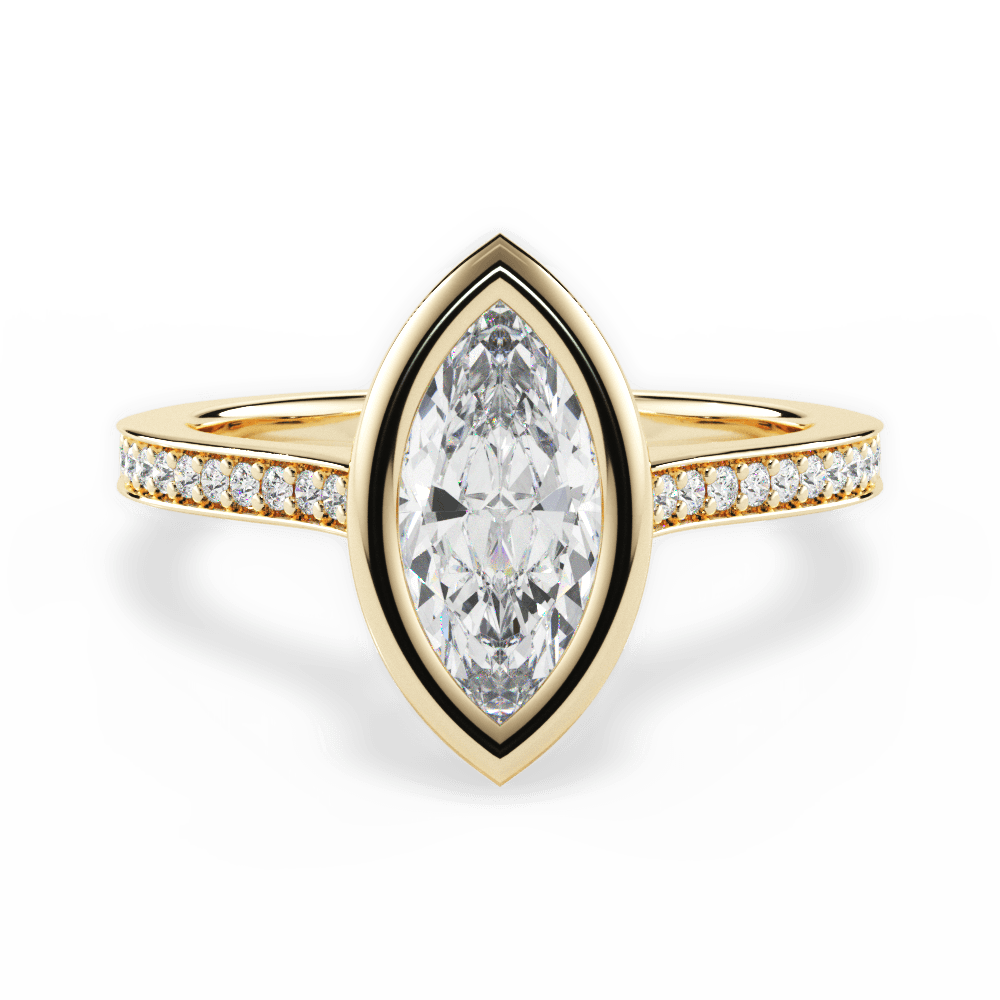 Deanna Marquise Cut Lab Grown Diamond 18Kt Yellow Gold Engagement Ring