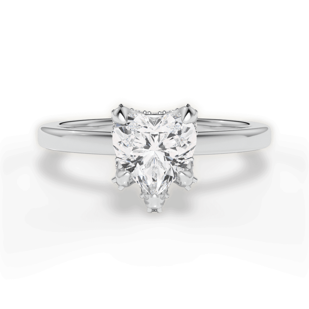 Gemma Heart Cut Lab Grown Diamond 18Kt White Gold Engagement Ring
