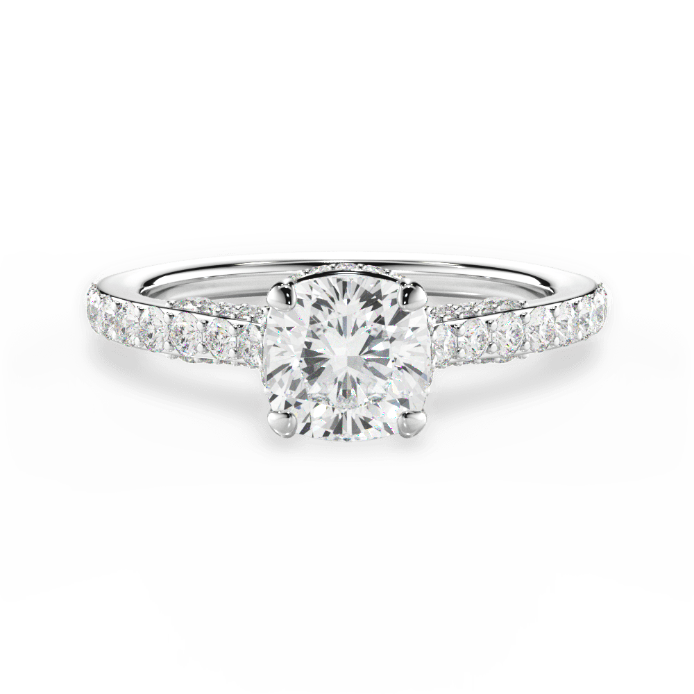 Laura Cushion Cut Lab Grown Diamond 18Kt White Gold Engagement Ring