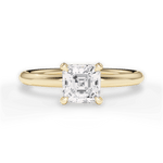 Brenda Asscher Cut Lab Grown Diamond 18Kt Yellow Gold Engagement Ring