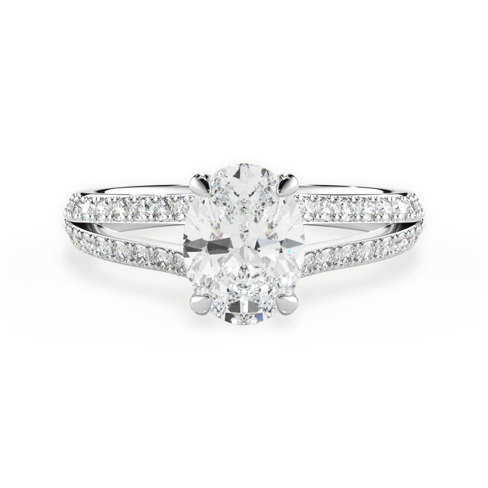 Kendra Oval Cut Lab Grown Diamond 18Kt White Gold Engagement Ring