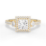 Julia Princess Cut Lab Grown Diamond 18Kt Yellow Gold Engagement Ring