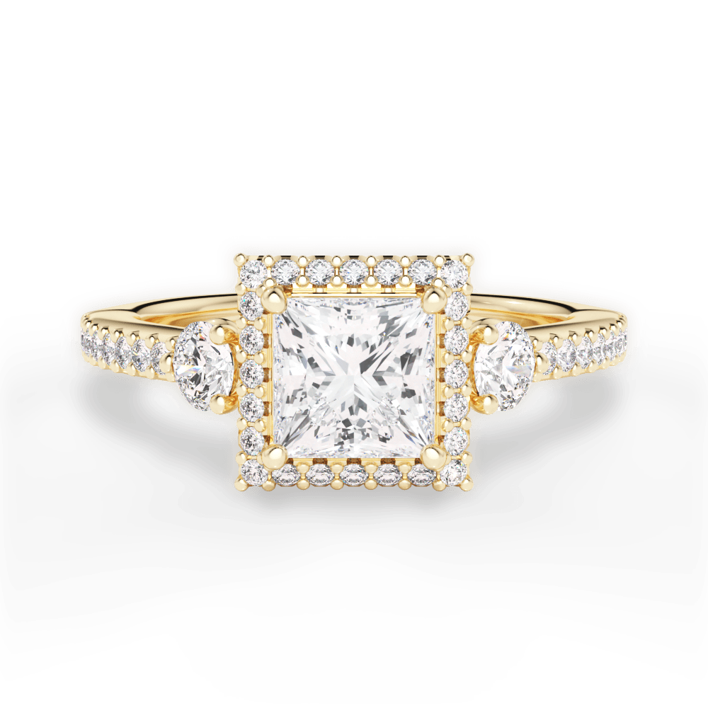 Julia Princess Cut Lab Grown Diamond 18Kt Yellow Gold Engagement Ring