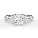 Isabel Princess Cut Lab Grown Diamond 14Kt White Gold Engagement Ring