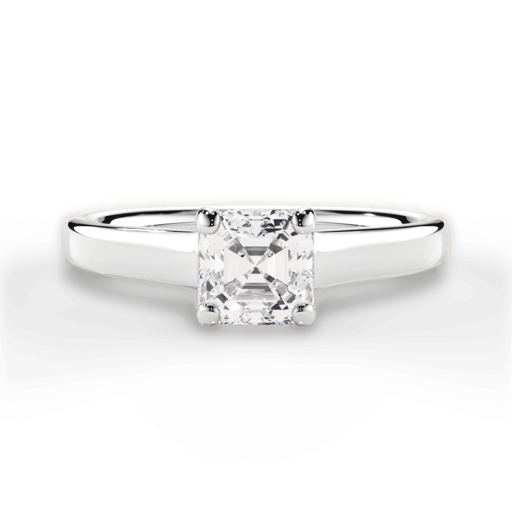 Ariana Asscher Cut Lab Grown Diamond Platinum Engagement Ring