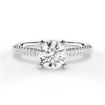 Helen Round Cut Lab Grown Diamond Platinum Engagement Ring