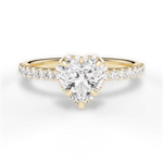 Isabella Heart Cut Lab Grown Diamond 18Kt Yellow Gold Engagement Ring