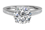 Judith Round Cut Lab Grown Diamond Platinum Engagement Ring