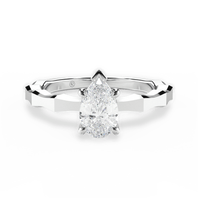 Pear lab diamond engagement ring