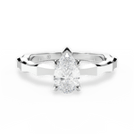 Aaliyah Pear Cut Lab Grown Diamond 18Kt White Gold Engagement Ring