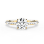 Joan Round Cut Lab Grown Diamond 18Kt Yellow Gold Engagement Ring