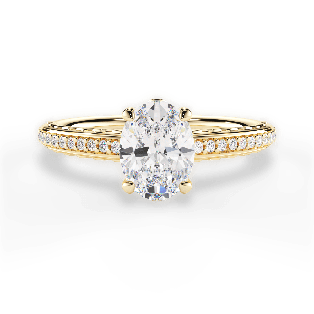 Caroline Oval Cut Lab Grown Diamond 18Kt Yellow Gold Engagement Ring