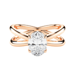 Ada Oval Cut Lab Grown Diamond 18Kt Rose Gold Engagement Ring