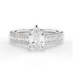 Lynn Pear Cut Lab Grown Diamond 18Kt White Gold Engagement Ring