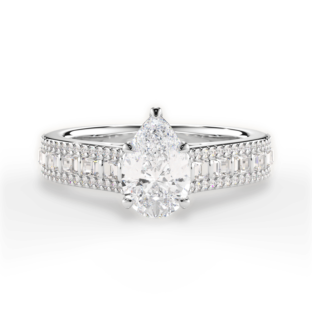 Lynn Pear Cut Lab Grown Diamond Platinum Engagement Ring
