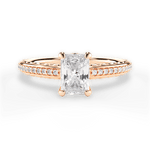 Caroline Radiant Cut Lab Grown Diamond 18Kt Rose Gold Engagement Ring