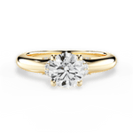 Florence Round Cut Lab Grown Diamond 18Kt Yellow Gold Engagement Ring