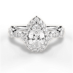 Irene Pear Cut Lab Grown Diamond Platinum Engagement Ring