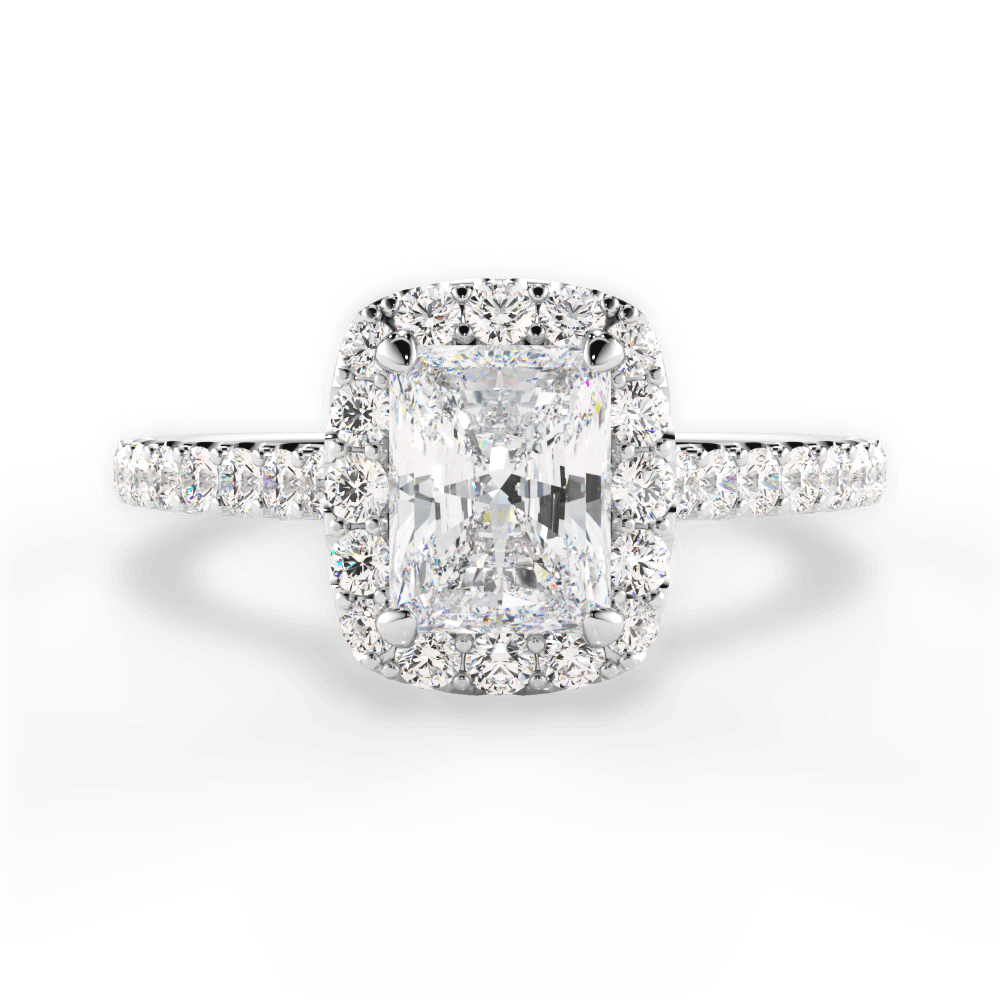 Ingrid Radiant Cut Lab Grown Diamond 18Kt White Gold Engagement Ring