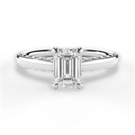 Annette Emerald Cut Lab Grown Diamond Platinum Engagement Ring