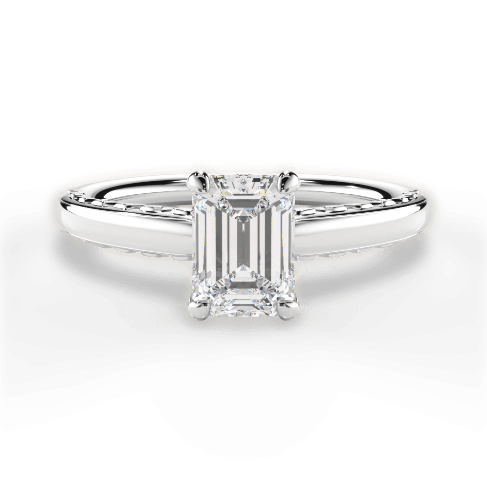 Annette Emerald Cut Lab Grown Diamond Platinum Engagement Ring