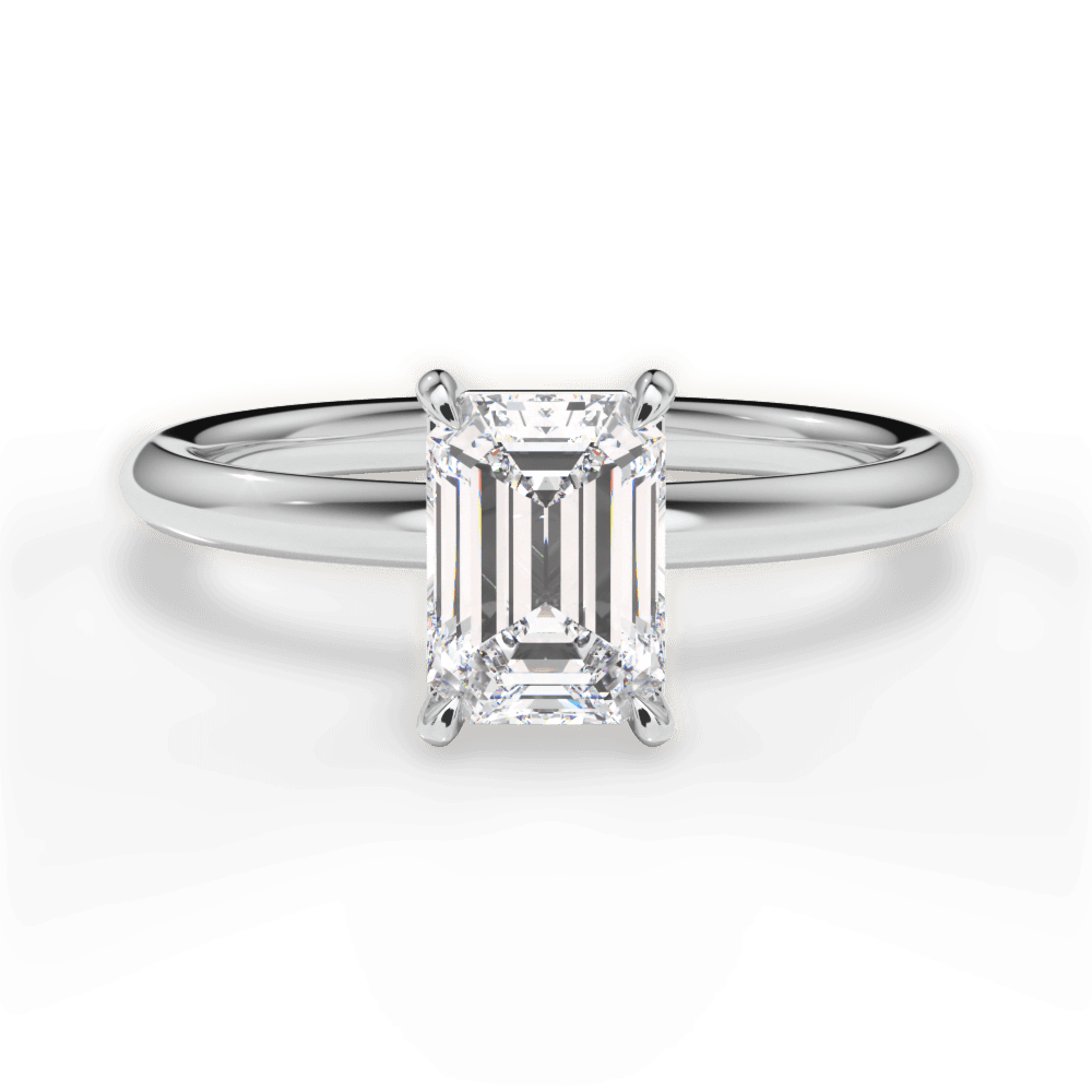 Brenda Emerald Cut Lab Grown Diamond Platinum Engagement Ring
