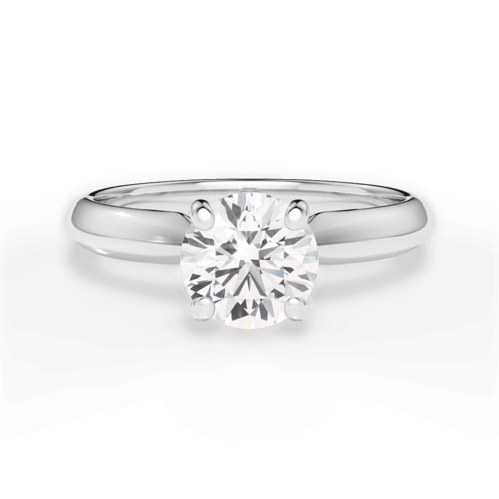 Aria Round Cut Lab Grown Diamond 18Kt White Gold Engagement Ring