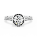 Deanna Round Cut Lab Grown Diamond Platinum Engagement Ring