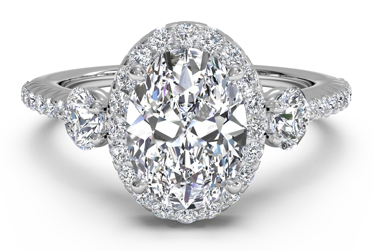 Julia Oval Cut Lab Grown Diamond 14Kt White Gold Engagement Ring