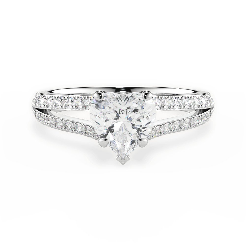 Kendra Heart Cut Lab Grown Diamond Platinum Engagement Ring