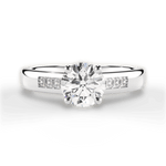Brittany Round Cut Lab Grown Diamond 14Kt White Gold Engagement Ring