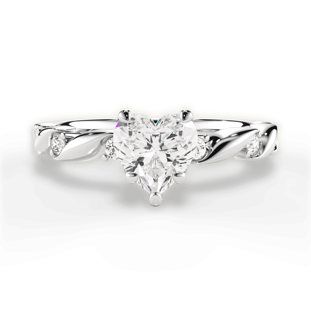 Emma Heart Cut Lab Grown Diamond 18Kt White Gold Engagement Ring